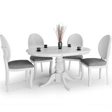 Elle est pourvue de rallonges synchronisees. Table Ronde Baroque Blanche 120cm Avec Rallonge Collection Windsor