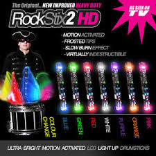 2 Pairs Of Rockstix Led Light Up Drumsticks Mix Colours Firestix Ebay