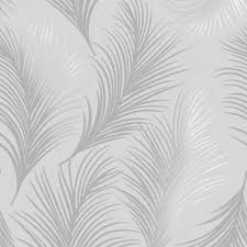 Holden Metallic Feather Pattern Wallpaper Leaf Motif Modern Textured Exclusive 50081 Silver I Want Wallpaper
