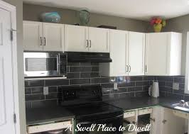 Gray glass tile tile the home depot. Black Tile Kitchen Backsplash Whaciendobuenasmigas