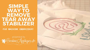 How do you remove embroidery with backing? How To Remove Tear Away Stabilizer Machine Embroidery Creative Appliques Youtube