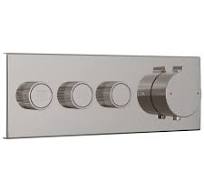 High Flow Push Button Themrostatic Trim 3 Outlet in Chrome
