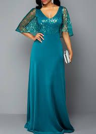 Plunging Neck Cape Shoulder Shining Maxi Dress Rotita Com Usd 33 96 Maxi Dress Women S Fashion Dresses Fashion Dresses Online