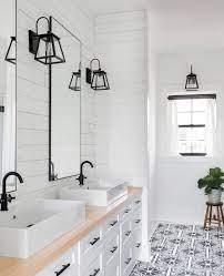 Modern farmhouse homes characteristically have light and airy tones with farmhouse sink bathroom vanities typically have a porcelain pedestal sink. Modern Farmhouse Bathroom Bathroom Decor Rustic Bathroom Decor Target Home Decor