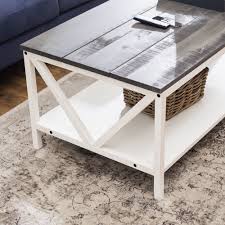 Manor Park Modern Farmhouse Distressed Coffee Table Grey White Wash Walmart Com In 2020 Distressed Coffee Table Coffee Table Farmhouse Coffee Table Sets