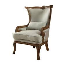 Acme Furniture Darian Light Blue Fabric And Brown Accent Chair 59563 The Home Depot Brown Accent Chair Leather Chair With Ottoman High Back Accent Chairs