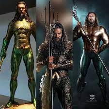 Gold spandex leather, black knit fabric, white roman cloth, green mirrored leather, leather, gold mirrored leather full set includes: I Like Aquaman S Justice League Suit But I Would Be Love To See Him In The Classic Gold And Green Suit From Th Aquaman Film Jason Momoa Aquaman Aquaman Cosplay