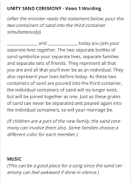Sand Pouring Ceremony Description Sand Ceremony Wedding Unity Sand Ceremony Wedding Wording
