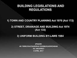 The law of malaysia is mainly based on the common law legal system. Building Legislations And Regulations 1 Town And Country Planning Act 1976 Act 172 2 Street Drainage And Building Act 1974 Act 133 3 Uniform Ppt Download