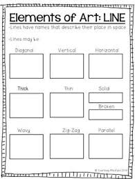 Elements Of Art Notes And Worksheets Line Art Lesson Elements Of Art Art Education Lessons