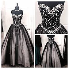 Black And Silver Stones Prom Dresses Tulle Sweetheart Corset Prom Ball Gowns Fashion Dress For Party Vestido De Formatura Long Elegant Dresses Long Prom Dresses Tulle Prom Dress Ball Gowns Prom