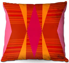 I create all sorts of crafty items to decorate your own lovely home! Unique Outdoor Patio Pillows Ruth Palmer Orange Pink And Yellow Vi Dianoche Designs