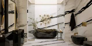 Marble tiles often give the bathroom a sophisticated look. Gorgeous Black And White Marble Bathrooms You Won T Be Able To Resist