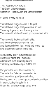 Top Songs 1943 Music Charts Lyrics For That Old Black Magicgm