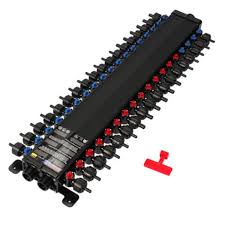 The water manifold in my home started leaking after 22 years. Viega 50636 Manabloc 36 Port Pex Crimp Manifold 3 8 Pex 11 Hot 15 Cold 1 2 Pex 3 Hot 7 Cold