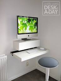 Our desk shelf system brings clarity and intention to your workspace. Desk A Day How To Make A Wall Mounted Computer Station Desks For Small Spaces Ikea Computer Desk Diy Computer Desk
