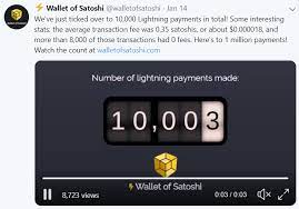 If 1 bitcoin was worth $100,000, then a $4.99 beer would cost 49.90 bits. Wallet Of Satoshi Has Already Done 10000 Lightning Transactions With An Average Fee Of 0 35 Satoshi 0 000018 Bitcoin