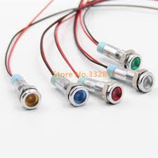 50pcs Led Metal Indicator Light 6mm Waterproof Signal Lamp 6v 12v 24v 220v With Wire Red Yellow Blue Green White Optinal Lead Metal Indicator Lights Light Accessories