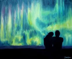 Northern Lights Aurora Borealis Painting Aurora Borealis Northern Lights Colorful Northern Lights Painting Aurora Borealis Painting Small Canvas Paintings
