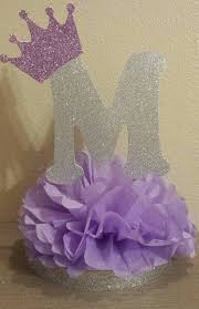 Purple Princess Silver Or Gold Initial Table Centerpiece Decoration For Birthday Party Or Baby Shower 1 Baby Shower Purple Baby Shower Princess Purple Birthday