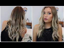 Take a small section (a few centimetres wide), and twist the hair from the mid lengths to ends. How I Got Balayage Hair At Home 20 Or Less Balayage Hair Blonde Balayage Hair Blonde Medium Brunette Balayage Hair