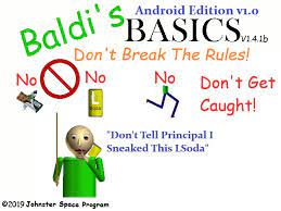 Menú de la mod, a nice baldi detener todo. Baldi S Basics Don T Break The Rules Android Baldi S Basics Mods