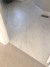 Florentine 12x24 Carrara Fl06 Install Brick Joint Parallel To Doorway Marble Tile Bathroom Marble Bathroom Floor Marble Bathroom