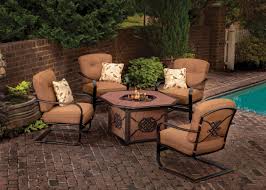 Agio International Moonlight Gas Fire Pit And 4 C Spring Chairs Fire Pit Seating Rustic Fire Pits Fire Pit Landscaping