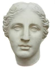 Copia Del Gesso Della Testa Antica Di Venere Della Statua Isolata Su Fondo  Nero Fronte Della Donna Della Scultura Del Gesso Multi Fotografia Stock