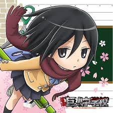 Junior high bertholdt hoover, anime, child, chibi png. Mikasa Ackerman Aot Junior High Posts Facebook