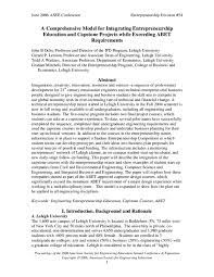 Our company understands that many students. Pdf A Comprehensive Model For Integrating Entrepreneurship Education And Capstone Projects While Exceeding Abet Requirements Gerard Lennon Academia Edu
