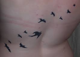 Birds In Flight Tattoo Back Flight Bird Silhouette Tattoos Flying Bird Tattoo Silhouette Tattoos