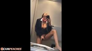 Flight attendant masturbates