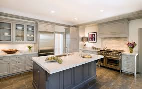 Classic Taupe Inset Kitchen With Gray Island Wood Hood And Marble Backsplash Kitchen Cabinet Color Schemes Taupe Kitchen Cabinets Kitchen Inspirations
