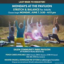 216 crown st, 2nd floor new haven, ct 06510 203.562.5683. Last Week To Register For Stretch Balance And Or Yoga Classes At The Pavilion Salem Ct