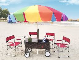 Collapsible Camping Cart Folding Wagon All Terrain Outdoor Table Beach Umbrella Fishing Umbrella Folding Wagon Outdoor Wagon