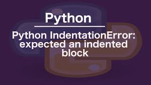 Python Indentationerror Expected An Indented Block Youtube