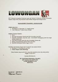 Bank bank tersebut biasa membuka lowongan untuk posisi marketing teller dan lainnya. Lowongan Kerja Part Time Di Kfc Medan