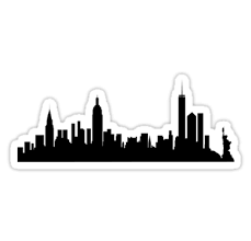 New York City Skyline Sticker By Livrose8 New York Skyline Silhouette City Skyline Silhouette Ny City Skyline