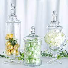 $14.5 vintage clear glass apothecary candy jar with glass lid handblown 7 inch tall. Balsa Circle 3 Pcs 9inch 13inch 14inch Tall Clear Glass Apothecary Jars With Lids Walmart Com Walmart Com