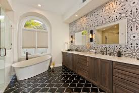 After all, if you're going to be soaking in that tub, you better love your to keep it from feeling too dark, tile your shower black , but keep of the rest of your bathroom lighter or use wood tones. Houzz Room Of The Day Art Deco Tile Dazzles In A Master Bathroom Signature Designs Kitchen Bath