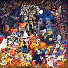 Our halloween jigsaw puzzles allow you to enjoy some eerie fun whenever you please. Cats And Dogs On Halloween 500 Piece Jigsaw Puzzle Spilsbury