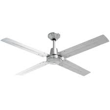 120cm Heller 4 Blade Brushed Stainless Steel Ceiling Fan In 2020 Ceiling Fan Stainless Steel Ceiling Fan Brushed Stainless Steel