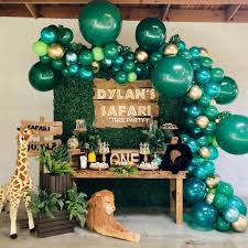 The jungle palm cascade centerpiece is the perfect table centerpiece for any jungle themed party or even a luau themed party. 20pcs 5 10 12 Inch Dark Green Balloon Round Latex Balloons Jungle Theme Party Supplies Wedding Birthday Decorations Helium Balls Buy At The Price Of 1 37 In Aliexpress Com Imall Com