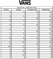 Vans Size Chart Blvdcustom