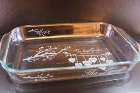 Family Tree Etched Baking Dish With Lid Anniversary Birthday Special Occasions Baked Dishes Glass Crafts Etching