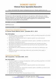 clinical nurse specialist resume