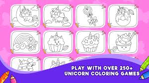 Los niños reconocen los números antes de hablar. Libro Para Colorear De Unicornio De Brillantina Juegos De Colorear Unicornio Para Ninos App De Libro De Dibujo Para Ninos Y Ninas Unicorn Coloring Book Games App Amazon Es Appstore Para
