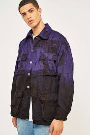 Black And Purple Bomber Jacket Slide View 1 Urban Renewal Vintage Customised Purple And Black Ombre Bdu Jacket Denim Bomber Jacket Jackets Winter Jacket Men
