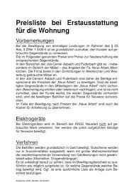 Maybe you would like to learn more about one of these? Preisliste Bei Erstausstattung Fur Die Wohnung